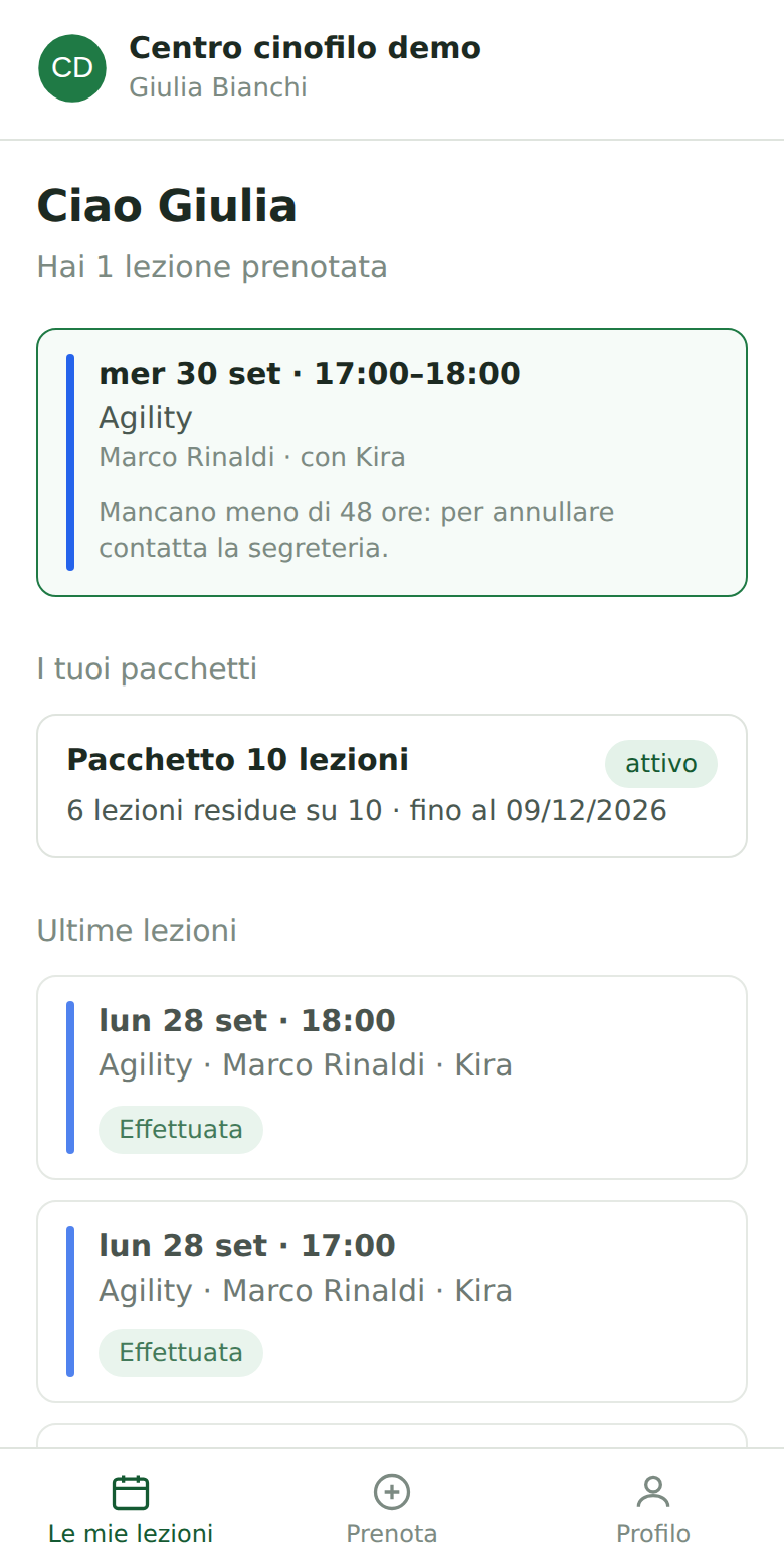 Il portale clienti sul telefono
